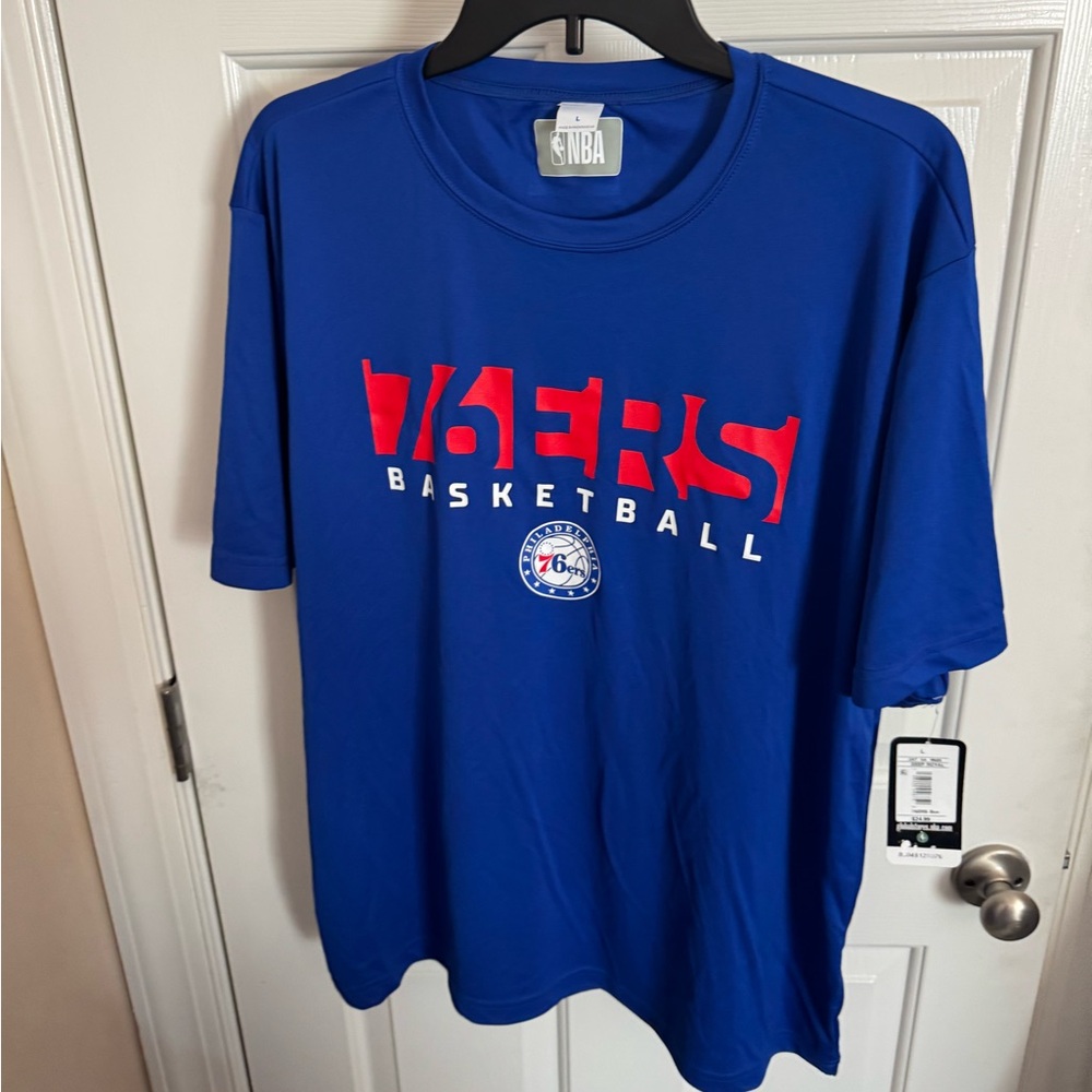 NBA 76ers Royal Blue Tee with Red Accents LRG $24